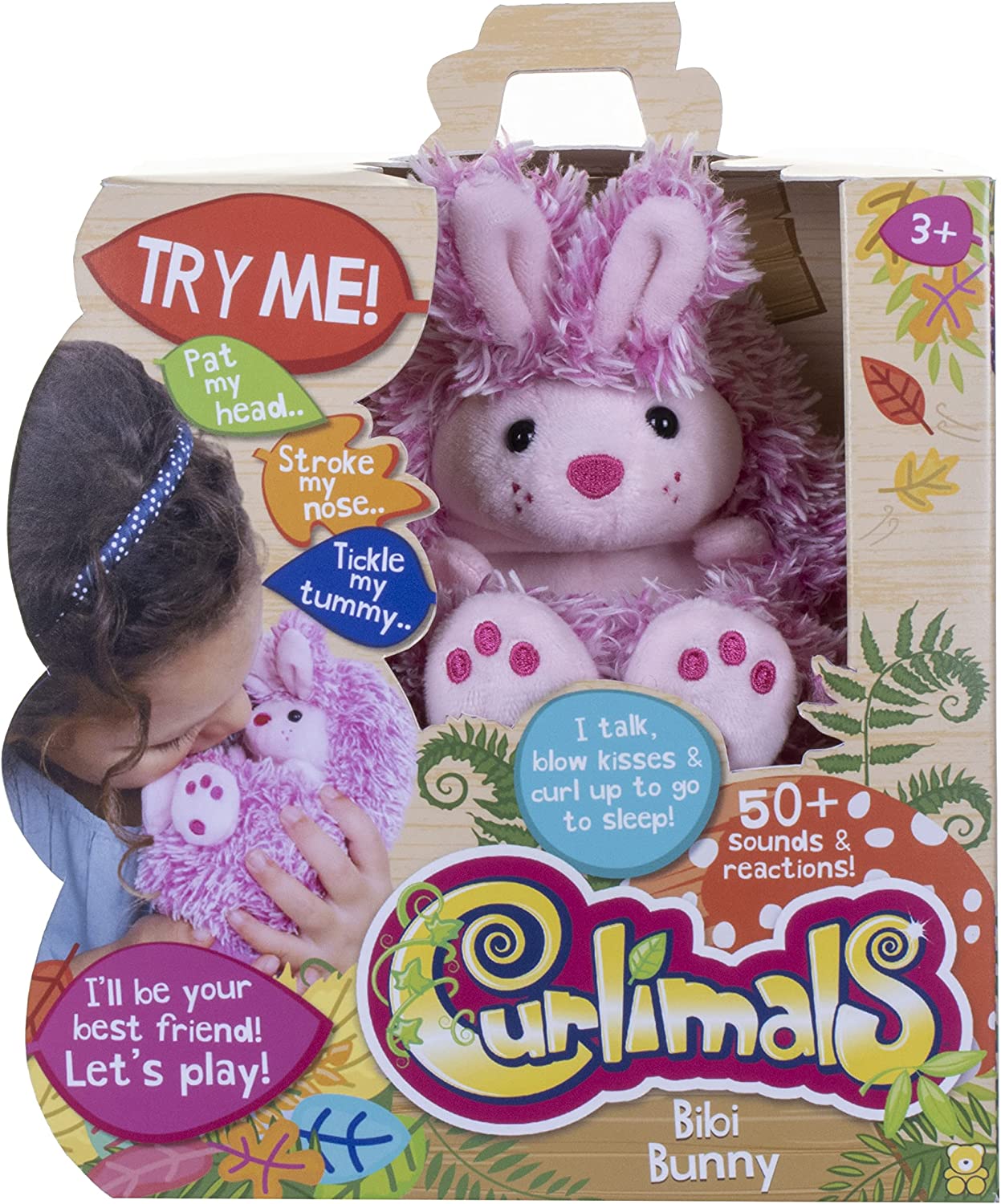 Curlimals Bibi The Bunny - Brinquedo interativo com mais de 50 sons e reações de responde