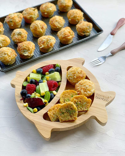 bamboo bamboo Placa de Bambu para Bebês – Crianças e Crianças com Ventosa para Bebês | Não Tóxico | Legal ao toque | Ideal para Baby-Led Weaning (Peixe, Amarela)