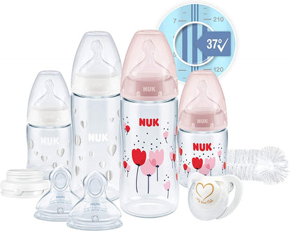 NUK - Conjunto de Mamadeiras Perfect Start First Choice+ - Girl - Kit com 10 peças - (0-6 meses)
