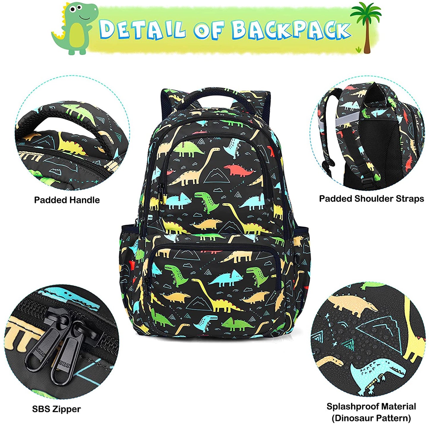 SAMIT -  Kit de Mochila Dinossauros 3 peças