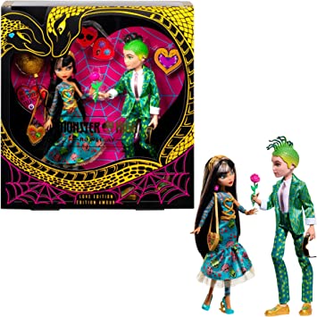 Monster High Dolls, Cleo De Nile e Deuce Gorgon Two-Pack, Bonecas de Colecionador do Dia dos Namorados
