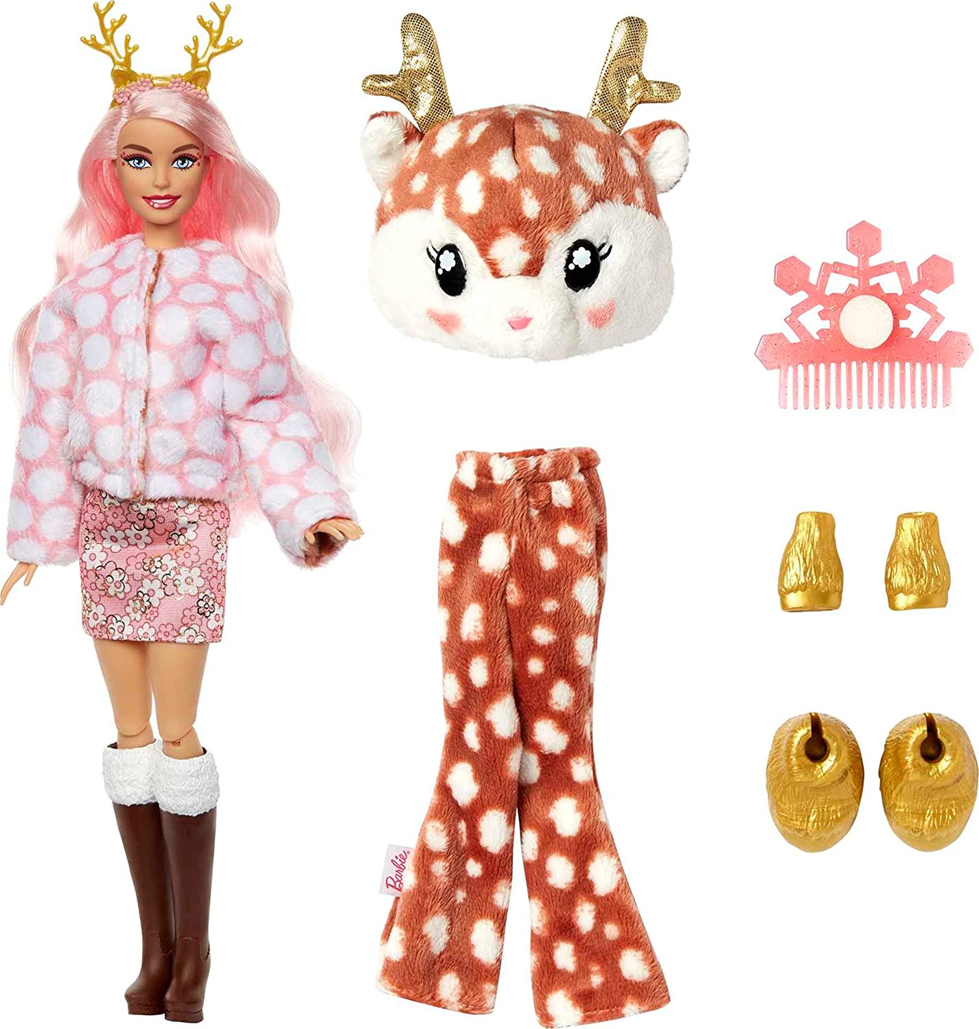 Barbie - Fantasia de Rena com Mini Animal de Estimação e Mudança de Cor 3+