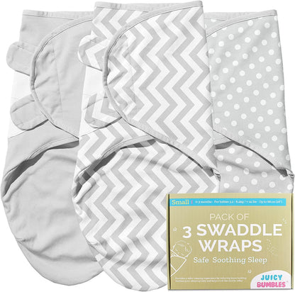 Baby Swaddle Wrap 100% Algodão Orgânico - Cinza - 0-3 Meses