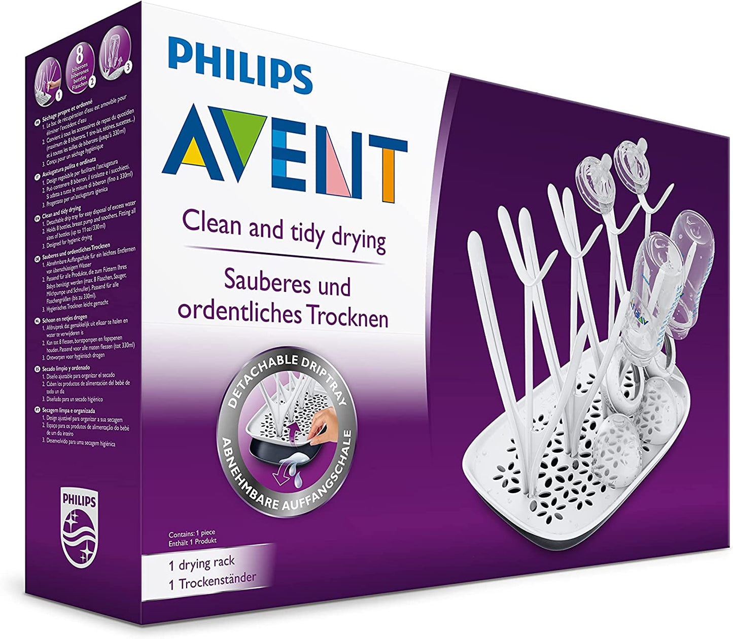 Philips Avent secagem Rack de com destacável de gotejamento bandeja para secagem limpa e organizada (Modelo SCF149/00)