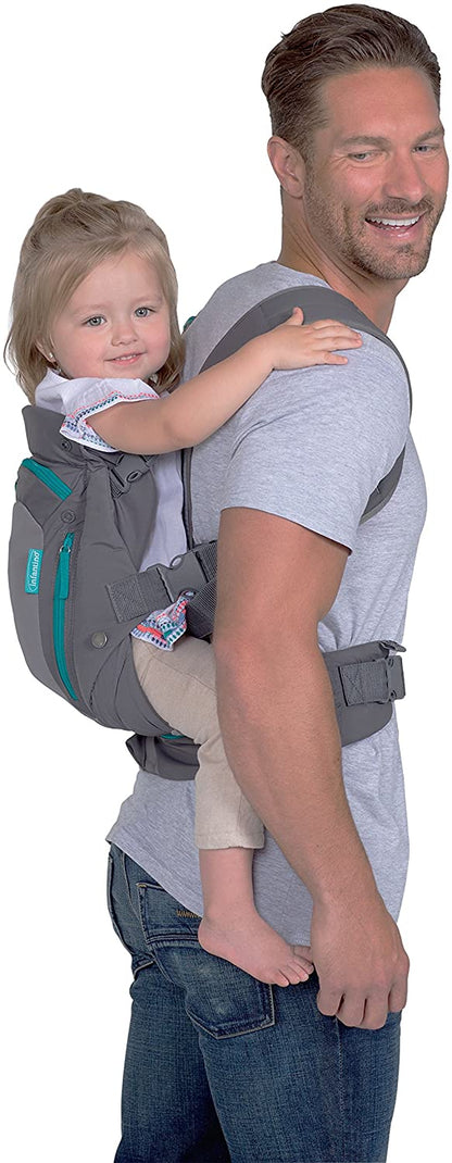 Infantino Carry On Carrier Canguru Ergonômico, expansível, frente e verso, transporte frontal e traseiro para recém-nascidos e bebês mais velhos  3,6-14 kg