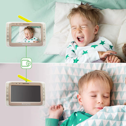 Moonybaby - Monitor de bebê  50 com câmera e visão noturna, tela dividida