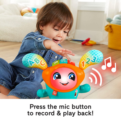 Fisher-Price DJ Bouncin Beats, brinquedo de aprendizagem musical interativo com luzes e ação saltitante para bebês e crianças