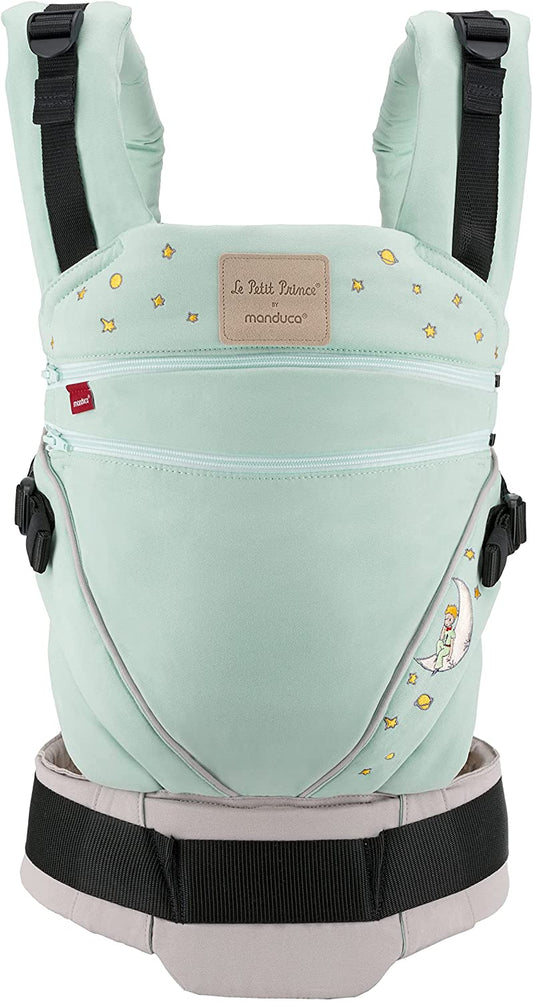Manduca XT Carrier > < Mochila para bebé ergonómica, asiento regulable, 3 posiciones, algodón orgánico, adecuada para recién nacidos y niños pequeños (Le Petit Prince® by manduca® XT, Mone)