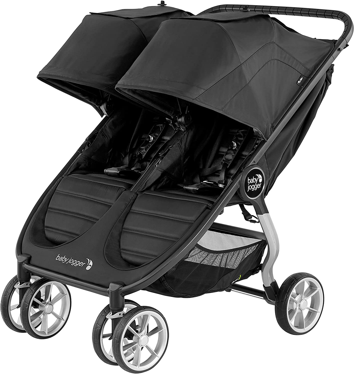 Baby Jogger City Duplo 2 Carrinho de Bebê para Gêmeos Duplo Leve, dobrável e compacto - Jet (preto)