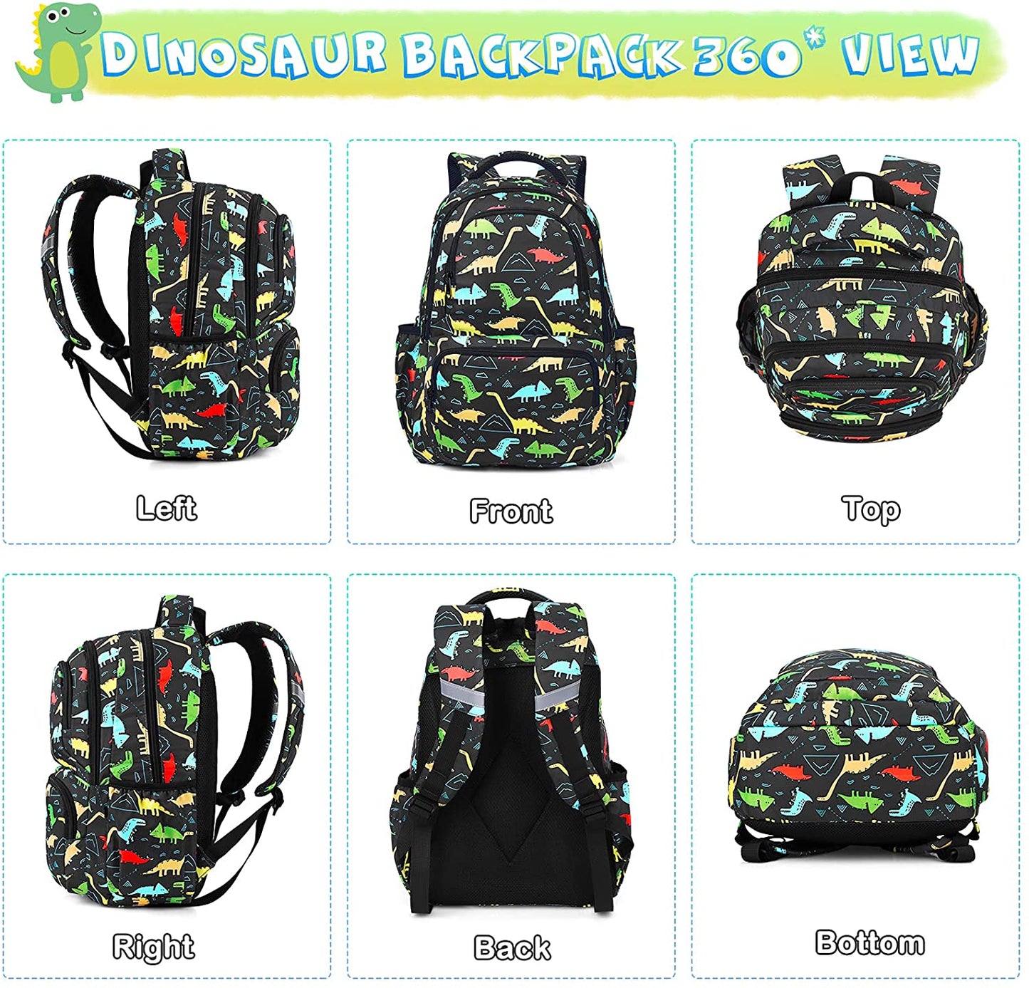 SAMIT -  Kit de Mochila Dinossauros 3 peças