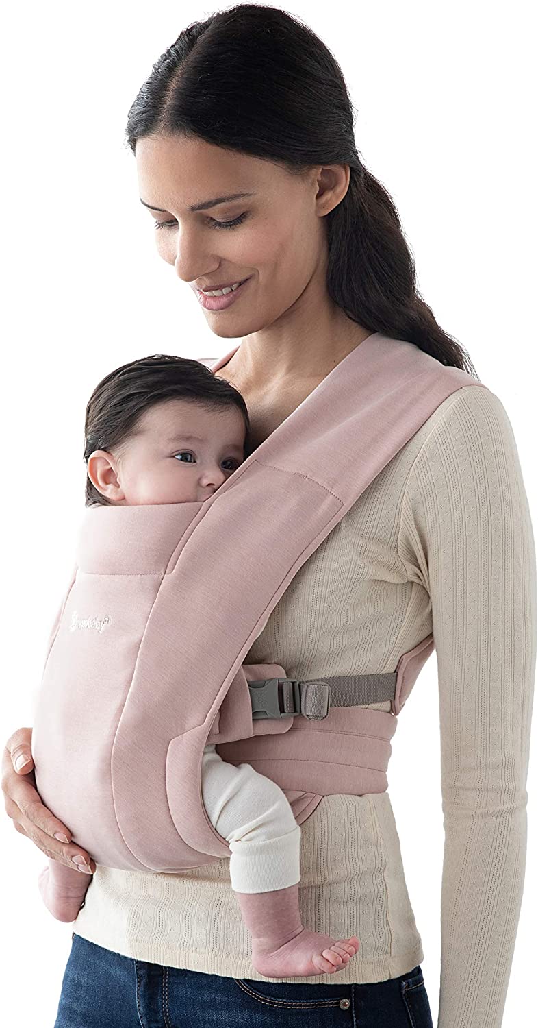 Ergobaby Mochila Porta Bebé Recién Nacido Embrace Extra Suave y Ergonómica - Rosa 