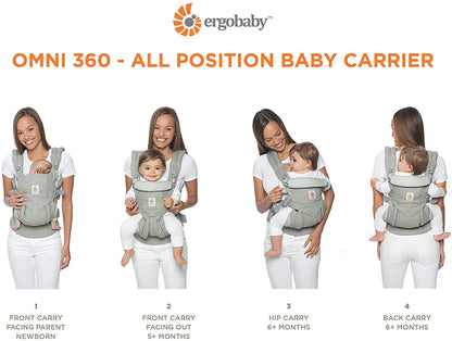Ergobaby - Canguru para recém-nascidos de até 3 anos, 360 Cool Air Khaki Green
