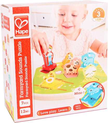 Hape E1614 Quebra-Cabeça de Madeira Brinquedo Educacional +12 meses