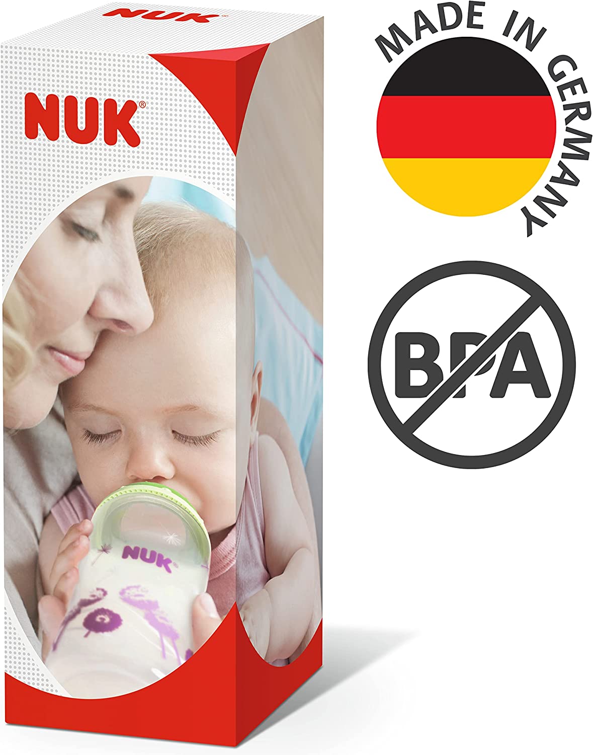 NUK Kiddy Cup Toddler Cup | 12+ Meses | 300ml | Bico temperado à prova de vazamento | Clipe e tampa protetora | Livre de BPA | Rosa