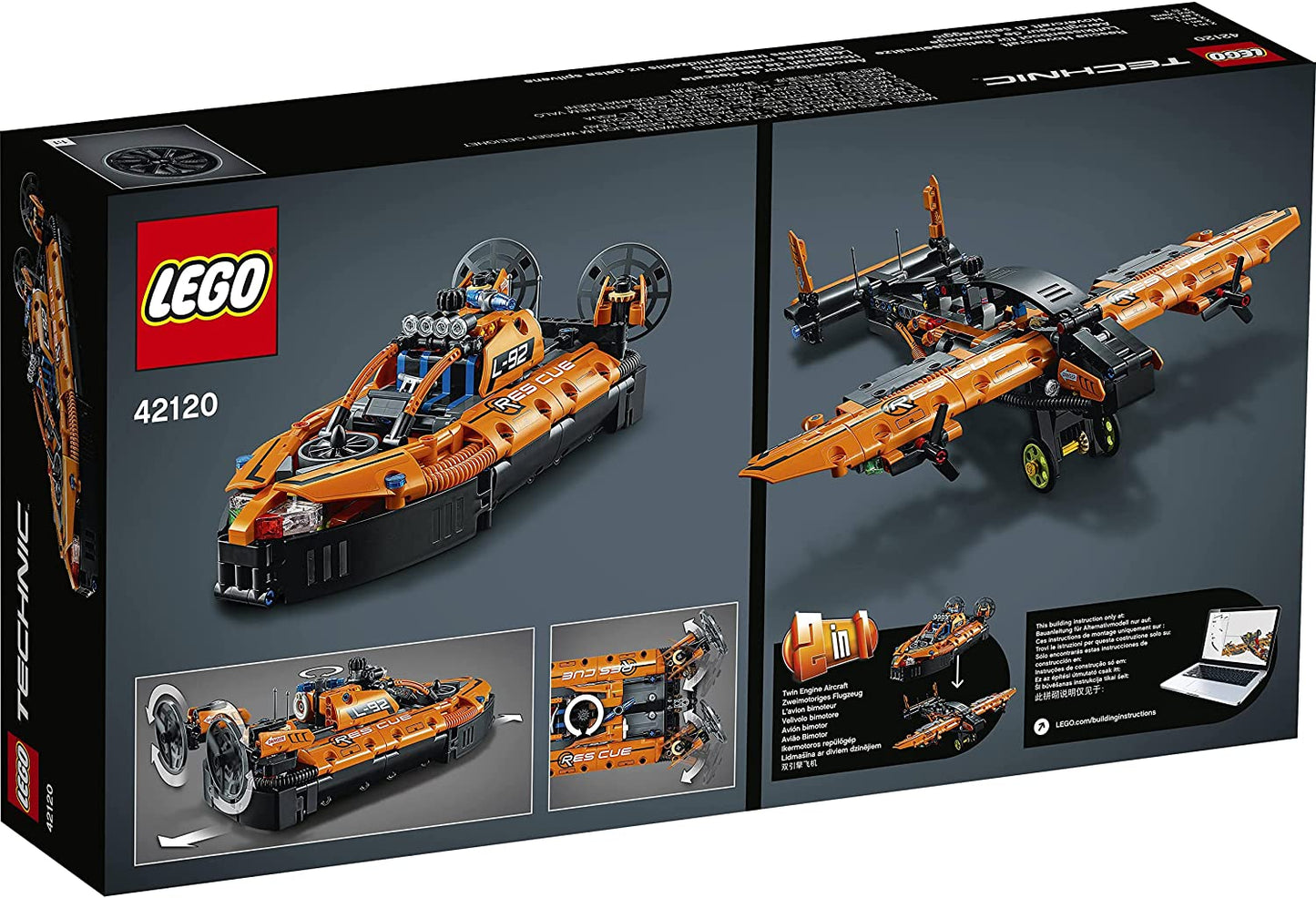 LEGO 42120 - Kit de construção de modelo de helicóptero para aeronave Technic Rescue
