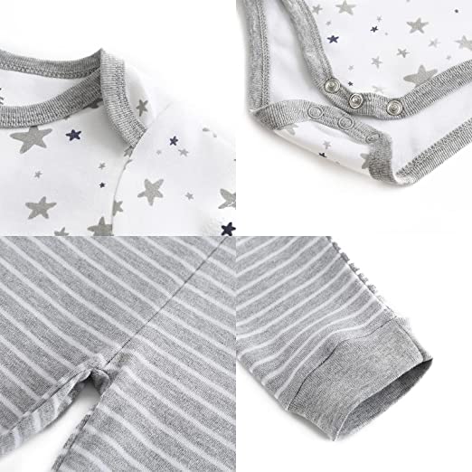 MAMIMAKA recém-nascido de enxoval com para presente 27 peças Conjunto, roupas para bebês, macacões, calças essenciais e acessórios de 0 a 6 meses