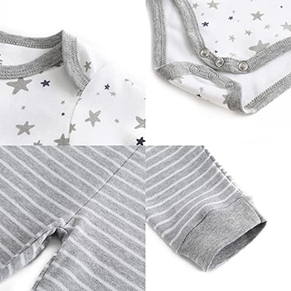 MAMIMAKA recém-nascido de enxoval com para presente 27 peças Conjunto, roupas para bebês, macacões, calças essenciais e acessórios de 0 a 6 meses