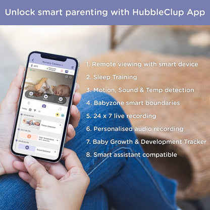 Hubble Connected Babá Eletrônica Vídeo com tela de 5" polegadas