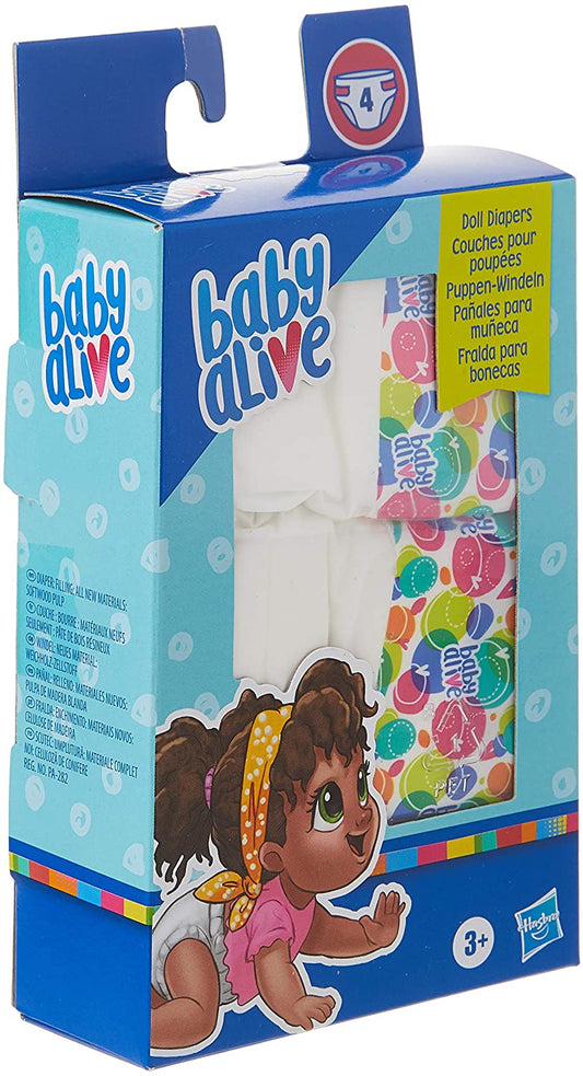Baby Alive - Refil de fraldas de boneca, inclui 4 fraldas
