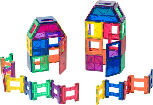 Playmags Ladrilhos magnéticos de 48 peças para crianças - Ímãs mais fortes - Brinquedos STEM para crianças, ladrilhos magnéticos e blocos de construção, resistentes, super duráveis com ladrilhos de cores vivas e claras
