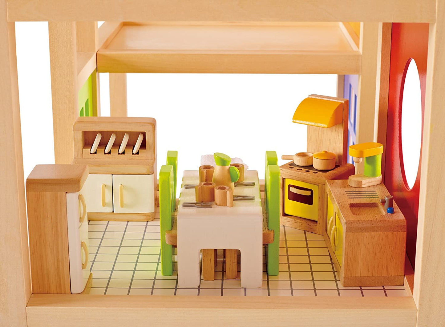 Hape - Sala de jantar - Acessórios para casas de bonecas de madeira