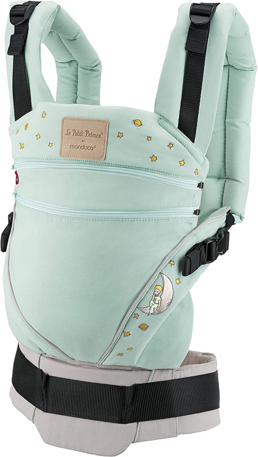 Manduca XT Carrier > < Mochila para bebé ergonómica, asiento regulable, 3 posiciones, algodón orgánico, adecuada para recién nacidos y niños pequeños (Le Petit Prince® by manduca® XT, Mone)