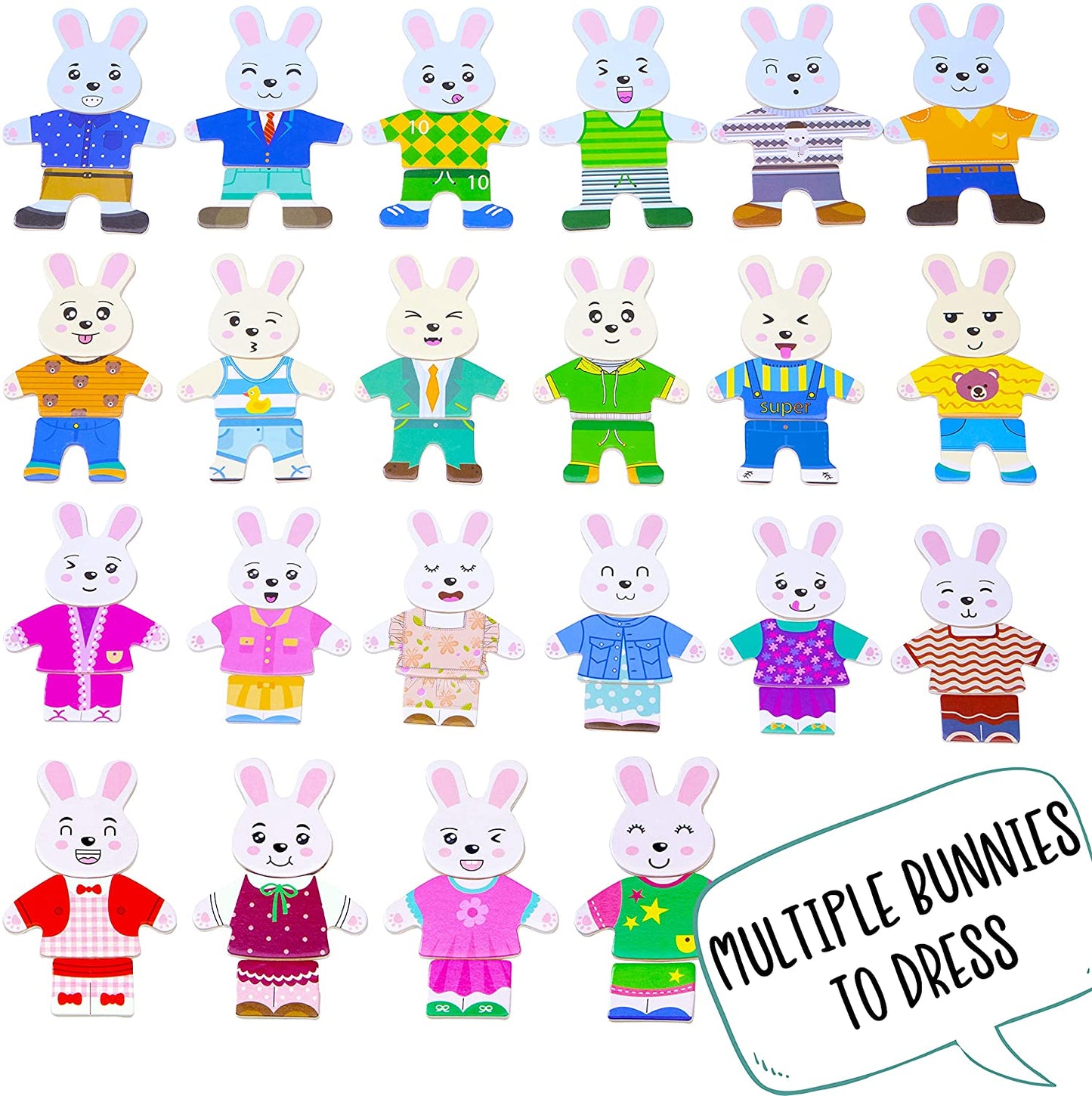 Jaques of London - Quebra-cabeça de madeira para a família do coelho vestir