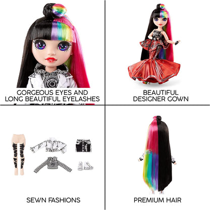 Rainbow High 576761EUC - Boneca da moda JETT Dawson com cabelo multicolorido