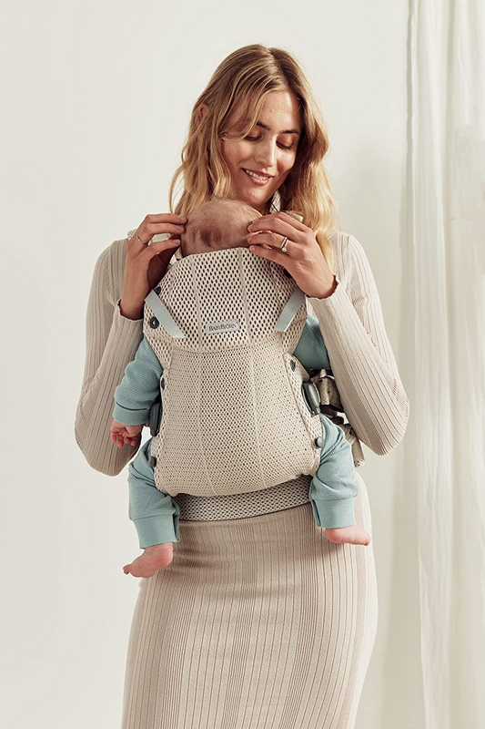 BabyBjörn Harmony, Mochila Porta Bebé Canguro, Malla 3D, Crema