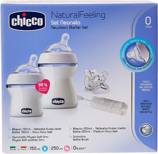 Chicco - Conjunto Inicial Natural Feeling - Kit com 4 Peças - Tranparente
