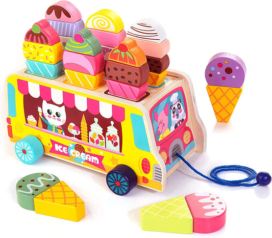 HELLOWOOD - Trailer de Sorvete Play Food - 28 PCS - 2+