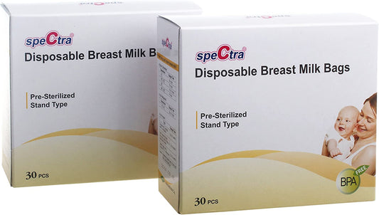 Spectra - Bolsas desechables preesterilizadas para almacenamiento de leche materna (60 piezas/2 paquetes de 30)
