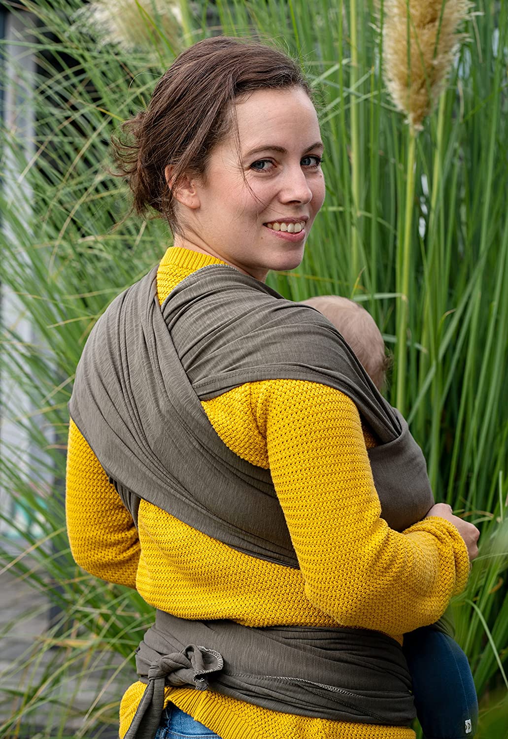 manduca Sling > Olive < Elastic Baby Sling com Certificado GOTS 100% Algodão Orgânico 3 Instruções de Encadernação (Carregador de Barriga, Transportador Cruzado, Transportador de Quadril) para Recém-nascidos e Bebês desde o Nascimento