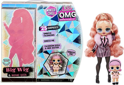 L.O.L. Surprise! O.M.G. Winter Chill Big Wig & Madame Queen Doll with 25 Surprises