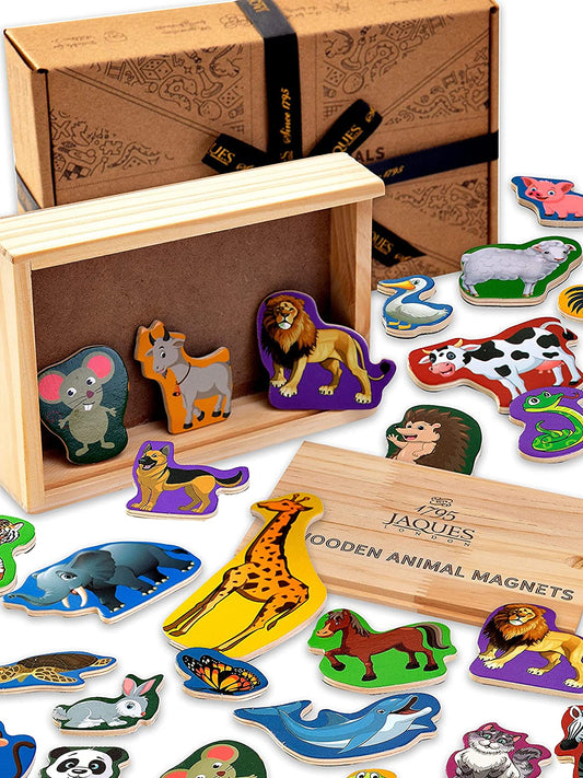 Imanes de animales de madera para niños de Jaques of London
