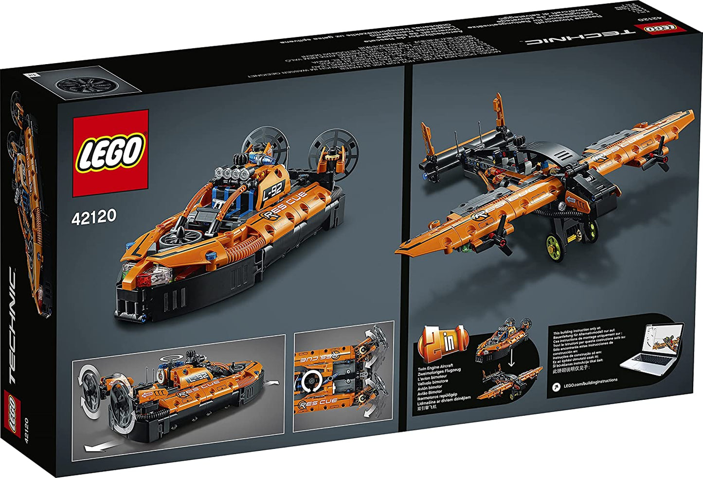 LEGO 42120 - Kit de construção de modelo de helicóptero para aeronave Technic Rescue