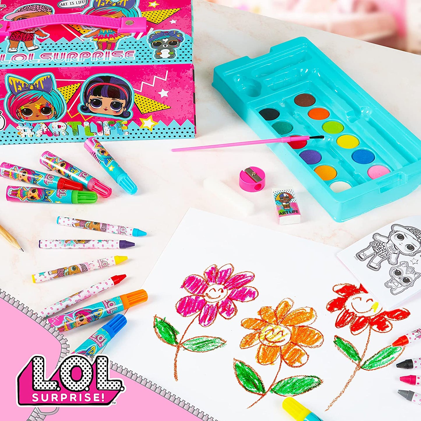 L.O.L. Surprise! Estojo para Colorir com Materiais de Arte para Crianças
