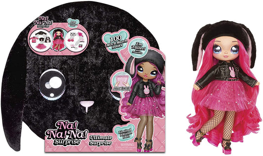 NA! NA! NA! SURPRISE ULTIMATE SURPRISE BLACK BUNNY Novo inclui boneca fashion com cabelo escovado, roupas e acessórios de grife