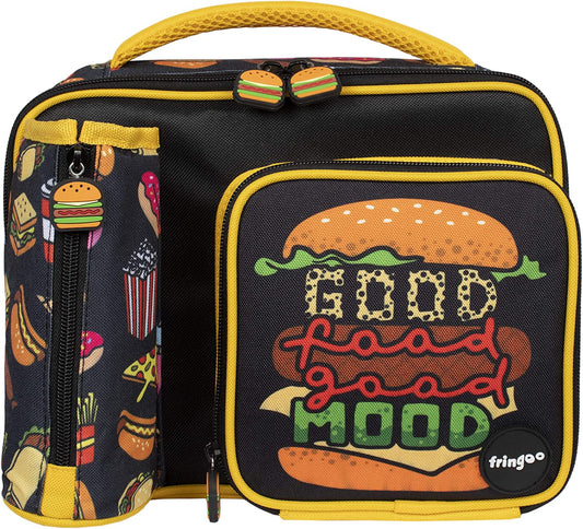 Fringoo - de grande capacidade crianças de almoço quadrado para Saco| Pequena bolsa legal lancheira para crianças | Perfeito como lancheira escolar para Meninas - Boa Comida