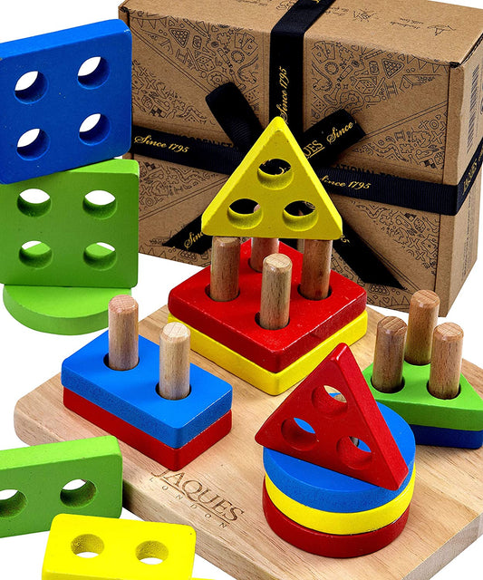 Jaques of London - Placa classificadora de formas - Brinquedos educativos de madeira
