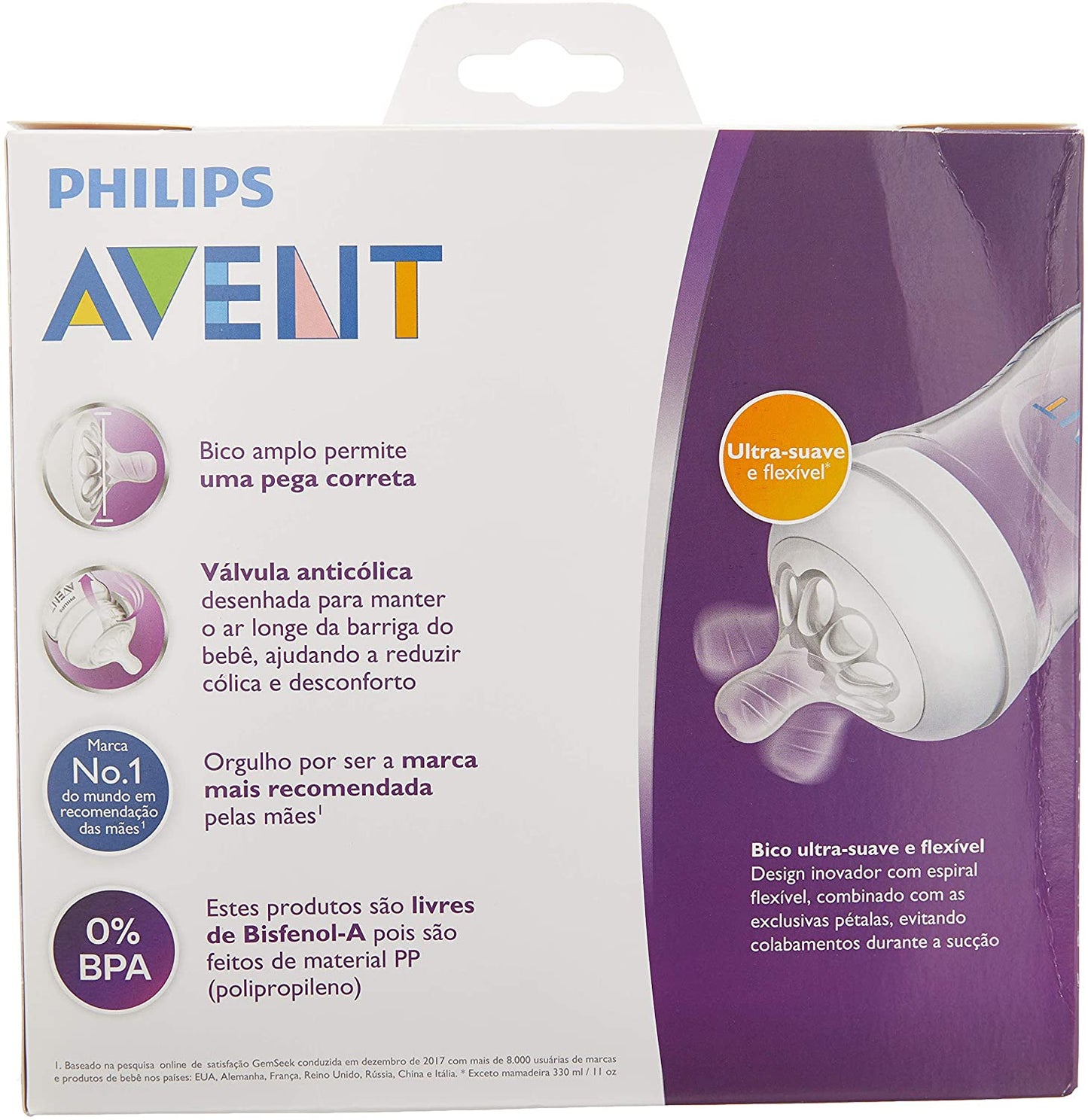 Philips Avent Natural Pétalas Kit com 3 Mamadeiras: 125ml, 260ml e 330ml