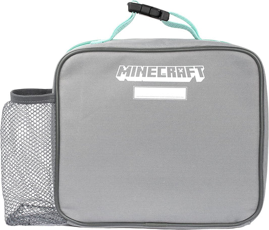 Minecraft Kids Lunch Box para - Videojuego Steve &amp; Alex para Lunch Box - Bolsillo de malla - Asa de clip con transporte - Regalos de Minecraft - Mercancía oficial de Minecraft