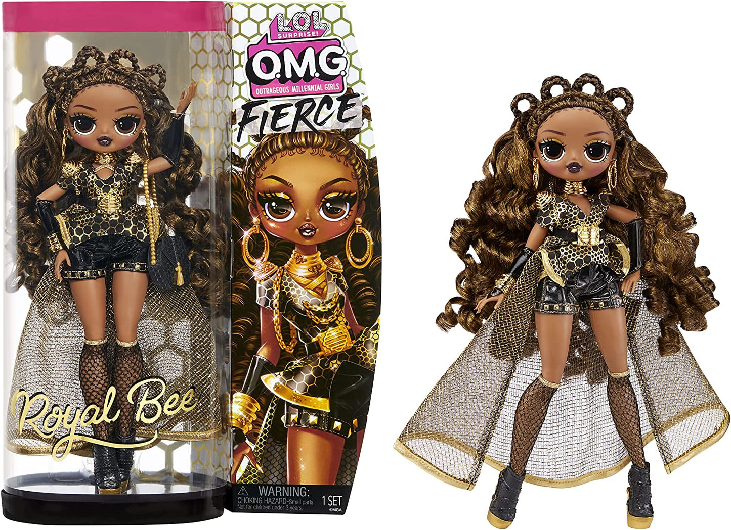 L.O.L. Surprise! Boneca Fierce ROYAL BEE Fashion Roupas, Acessórios e Suporte - 15 Surpresas 3+