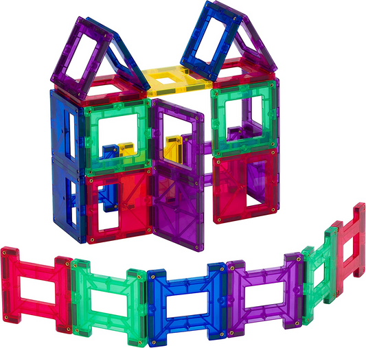 Playmags Conjunto de ladrilhos coloridos de 24 peças para crianças – ladrilhos magnéticos mais fortes e premiados exclusivos para crianças, ladrilhos magnéticos educativos e criativos para crianças, aprovados por STEM (24 peças)