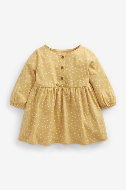 |Niña| Vestido Jersey - Amarillo Ocre - (0 meses-2 años)