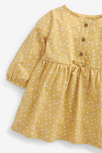 |Niña| Vestido Jersey - Amarillo Ocre - (0 meses-2 años)