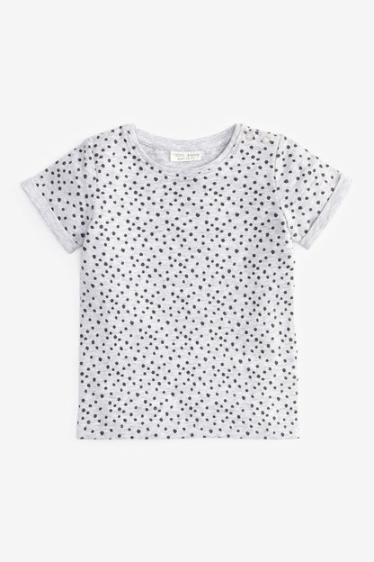 |Niña| Conjunto de camisa de manga larga estampada/lisa - Gris - (0 meses-2 años)