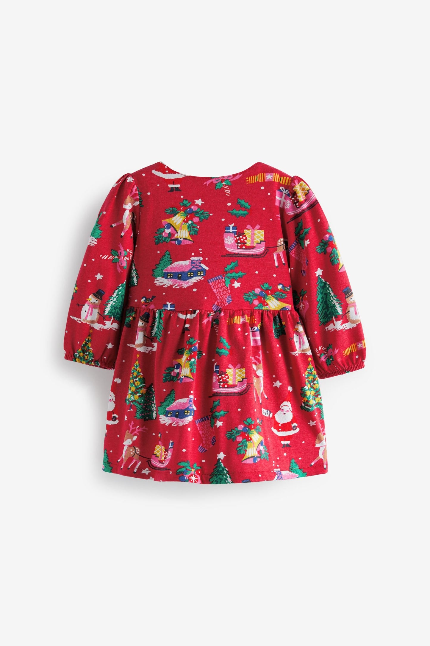|BabyGirl| Vestido em Jersey Natal - Vermelho - (0meses-2anos)