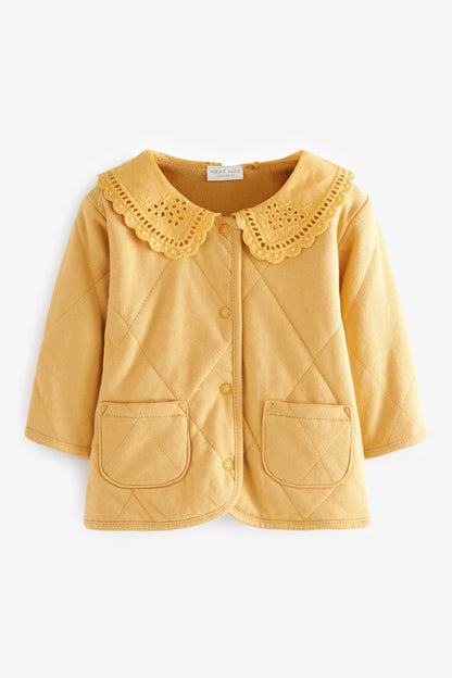 |Niña| Chaqueta con cuello acolchado - Amarillo ocre - (0 meses-2 años)