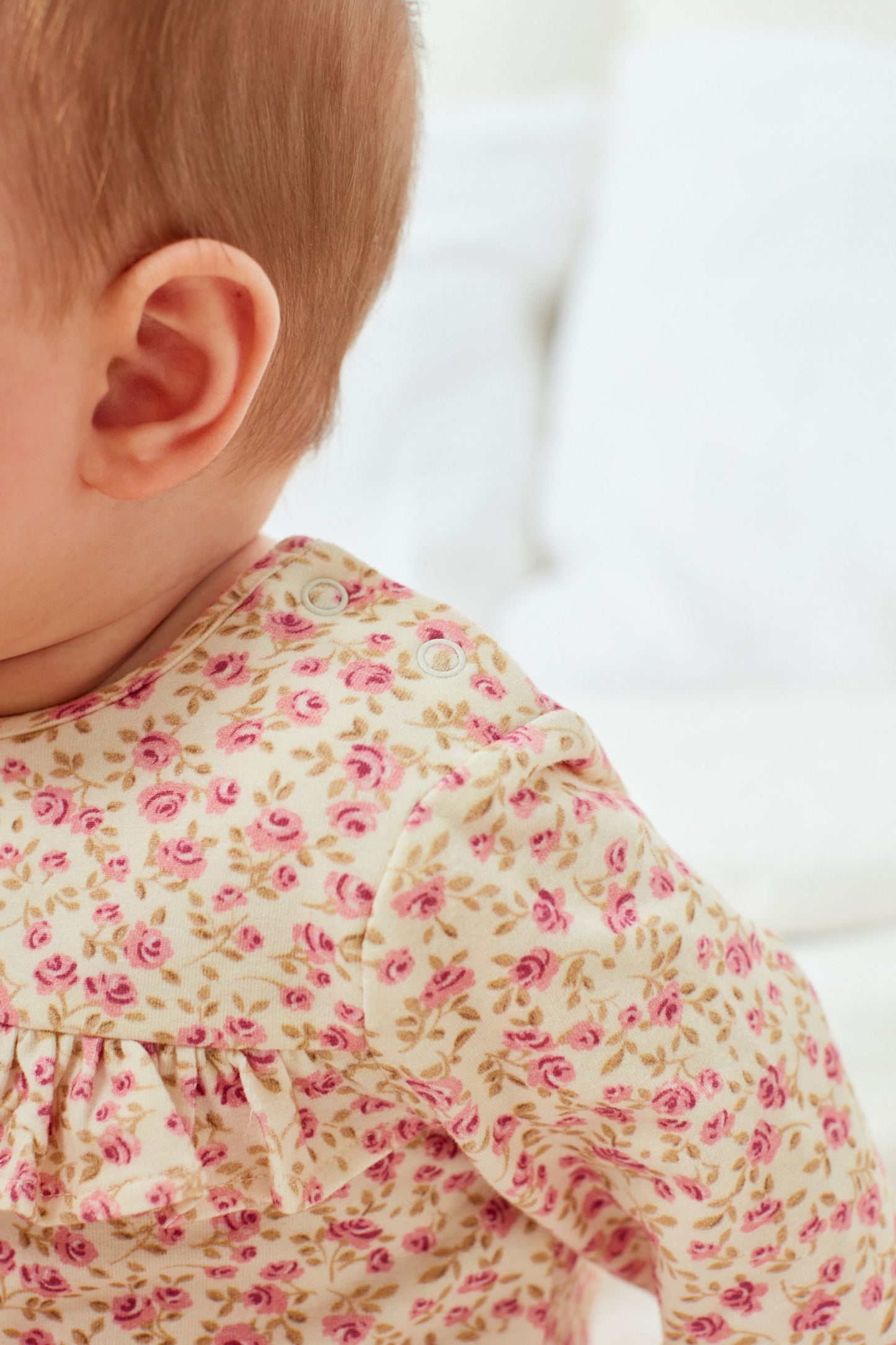 |Niña| Conjunto de camiseta de manga larga - Kit de 3 piezas - Rosa conejito/Floral - (0 meses-2 años)